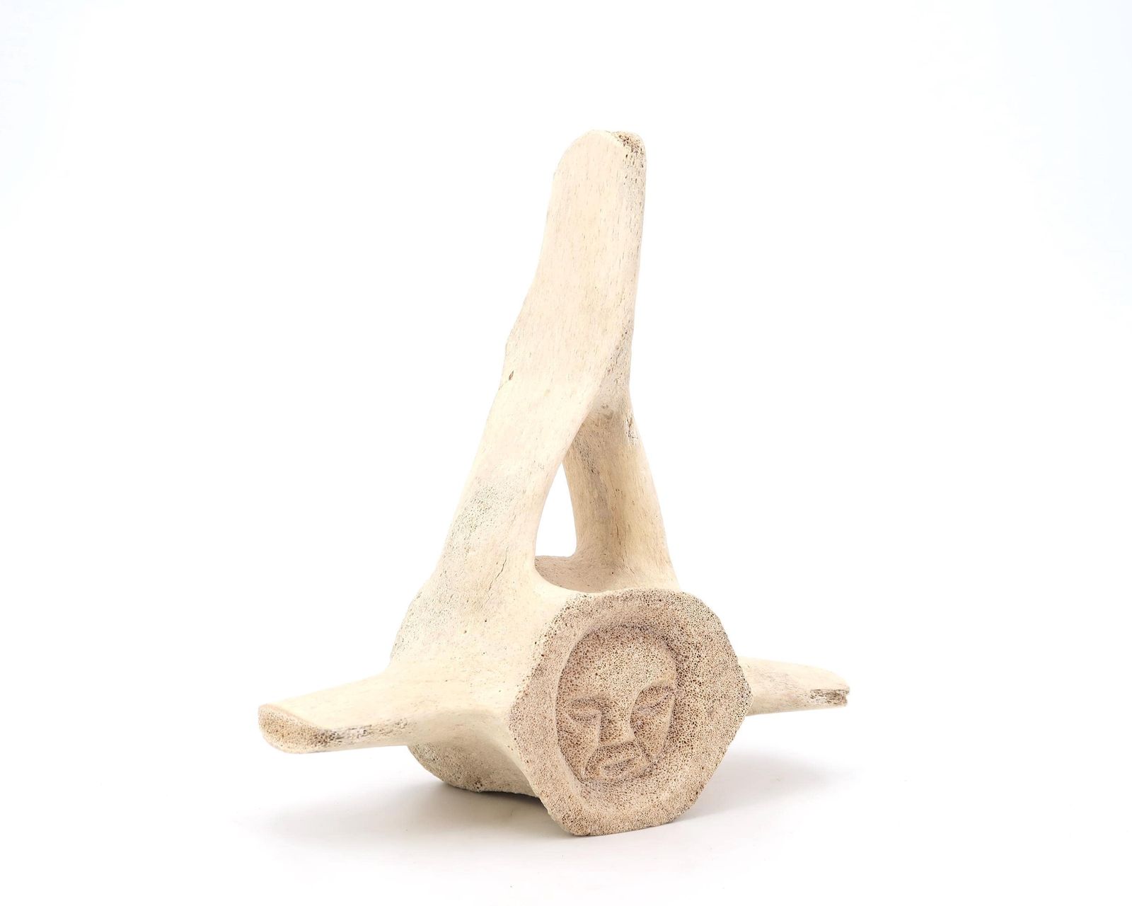 Carved Bone Signed Crow, James Colbourne, Sculpture 1970s / Inuit Art, Canada, Canadian Artist, Cabinet Of Curiosity photo furniture