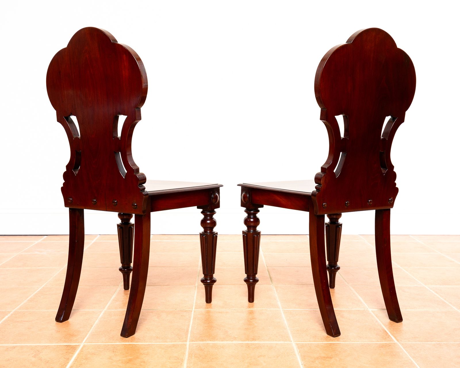 Pair Of Regency Mahogany Hall Chairs 1810 Gillows Of Lancaster Country House Fine Antique Large Carved photo furniture
