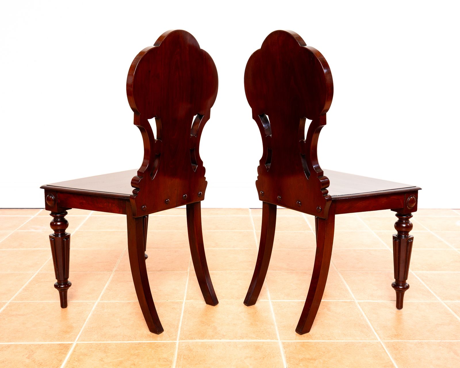 photo buy Pair Of Regency Mahogany Hall Chairs 1810 Gillows Of Lancaster Country House Fine Antique Large Carved