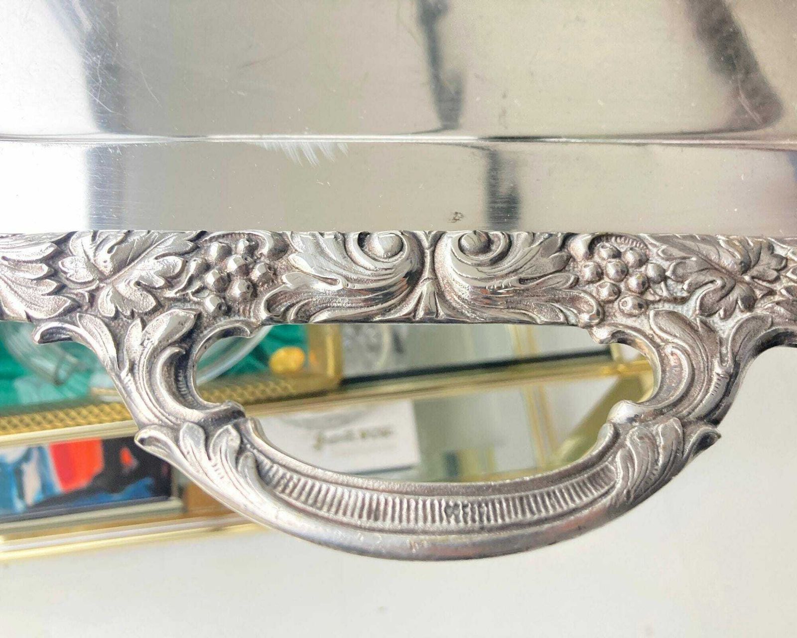 Zilveren Serveerschaal | Xl Schaal Met Druivendecor | 1 Stuk | Frans photo furniture