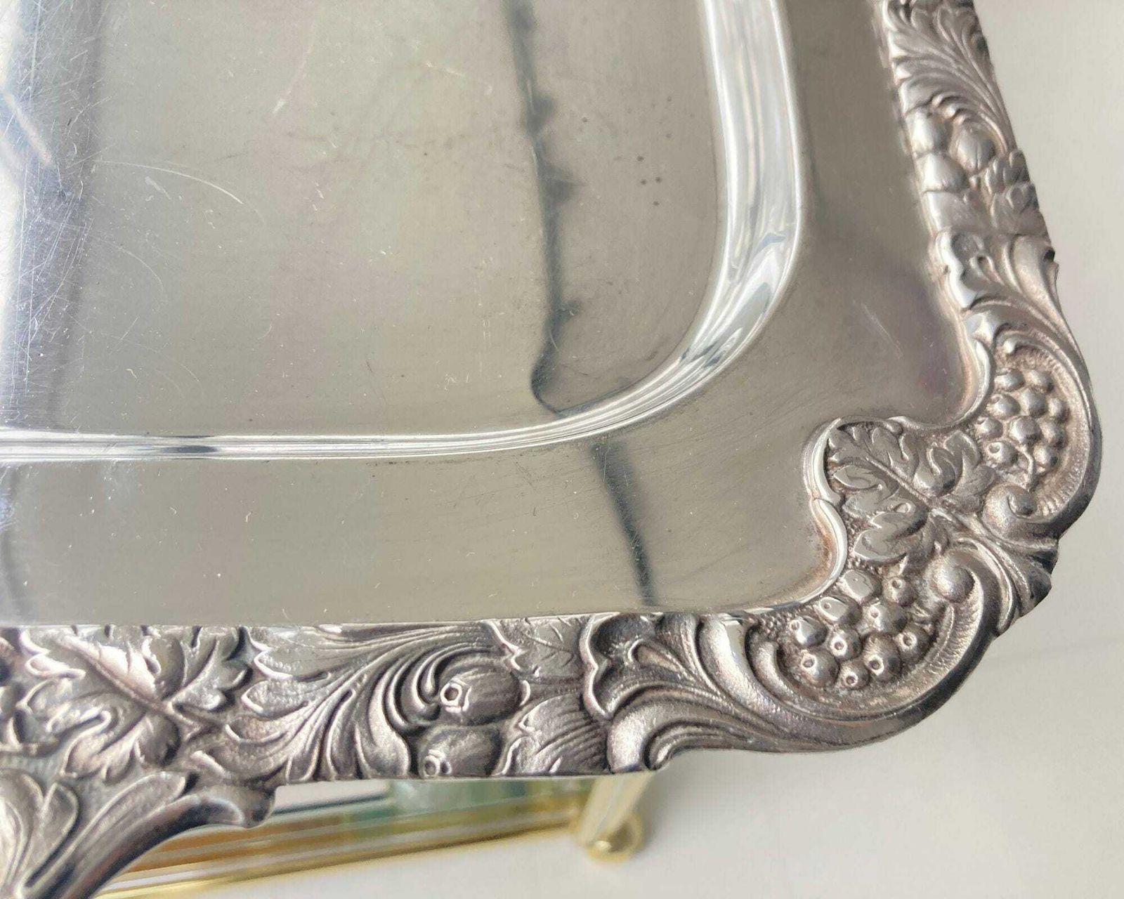 Zilveren Serveerschaal | Xl Schaal Met Druivendecor | 1 Stuk | Frans photo Woonaccessoires