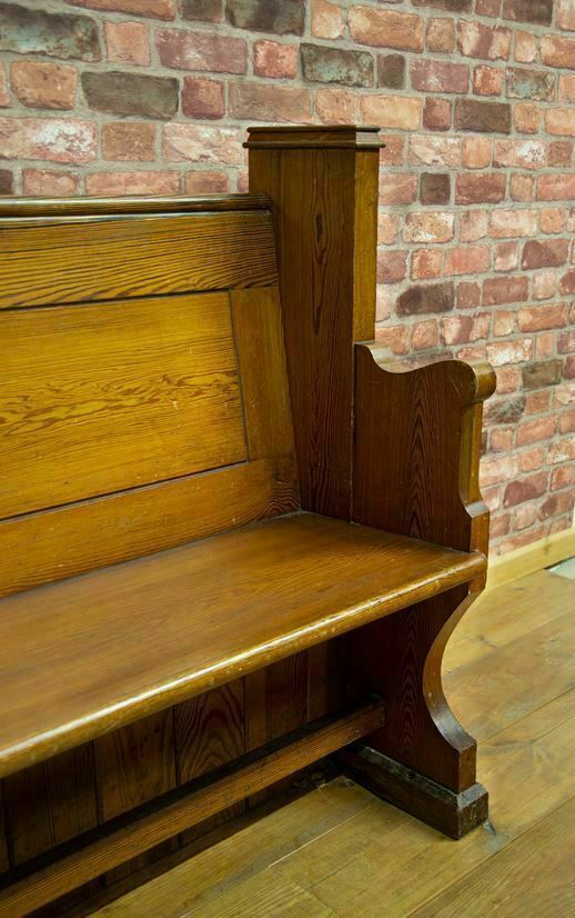 Large Antique Pitch Pine Church Pew photo buy