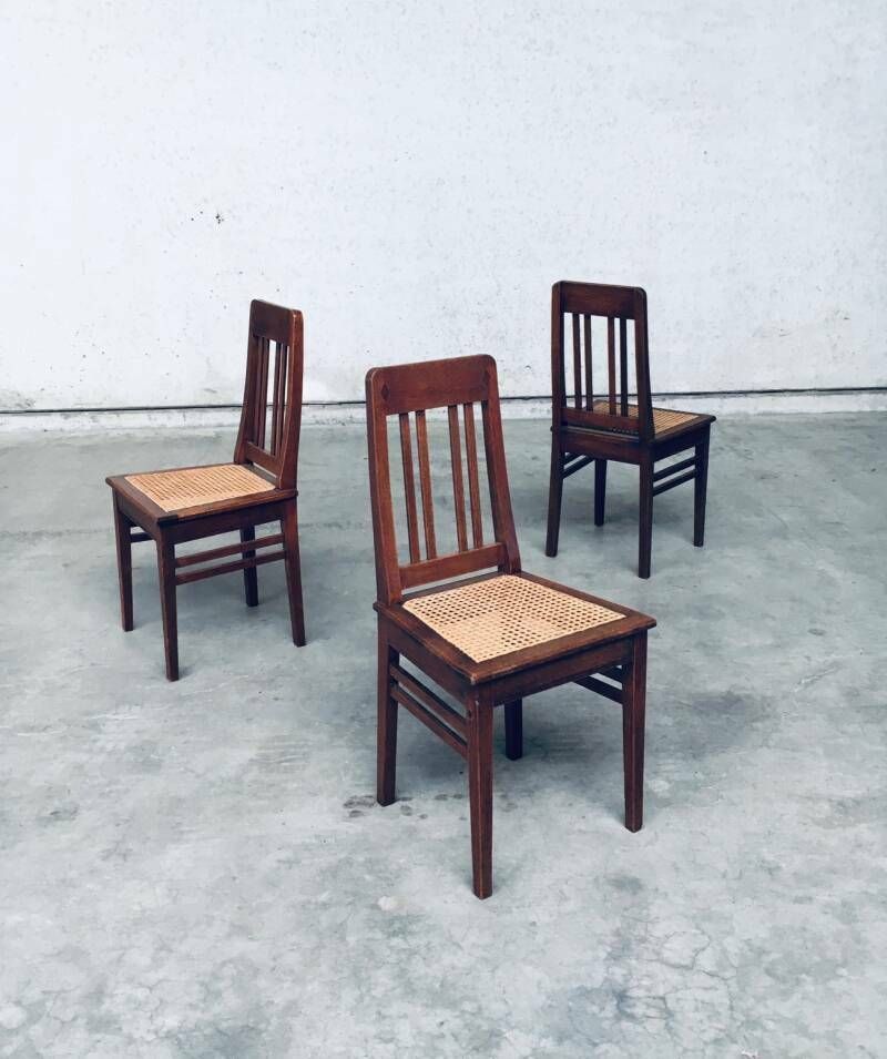 Art Deco Eetkamerstoelen, Begin 20e Eeuw – Set Van 3 photo Meubels