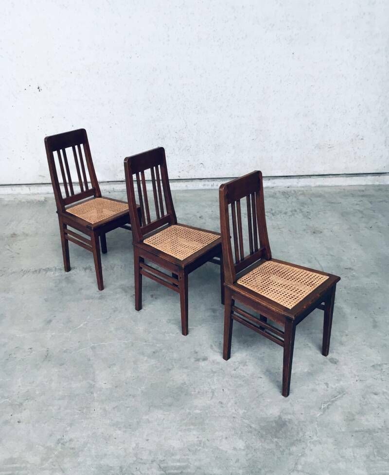 Art Deco Eetkamerstoelen, Begin 20e Eeuw – Set Van 3 photo vinterior