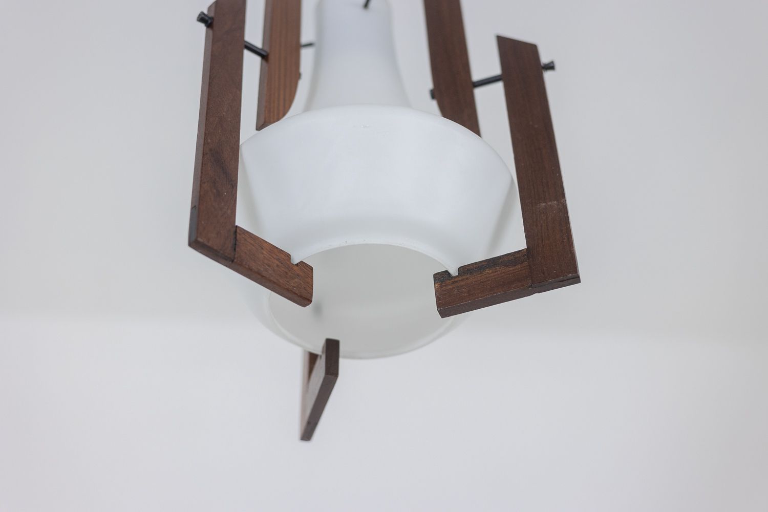 Ico Parisi. Pair Of Opaline Pendant Lights. 1960s. photo for sale