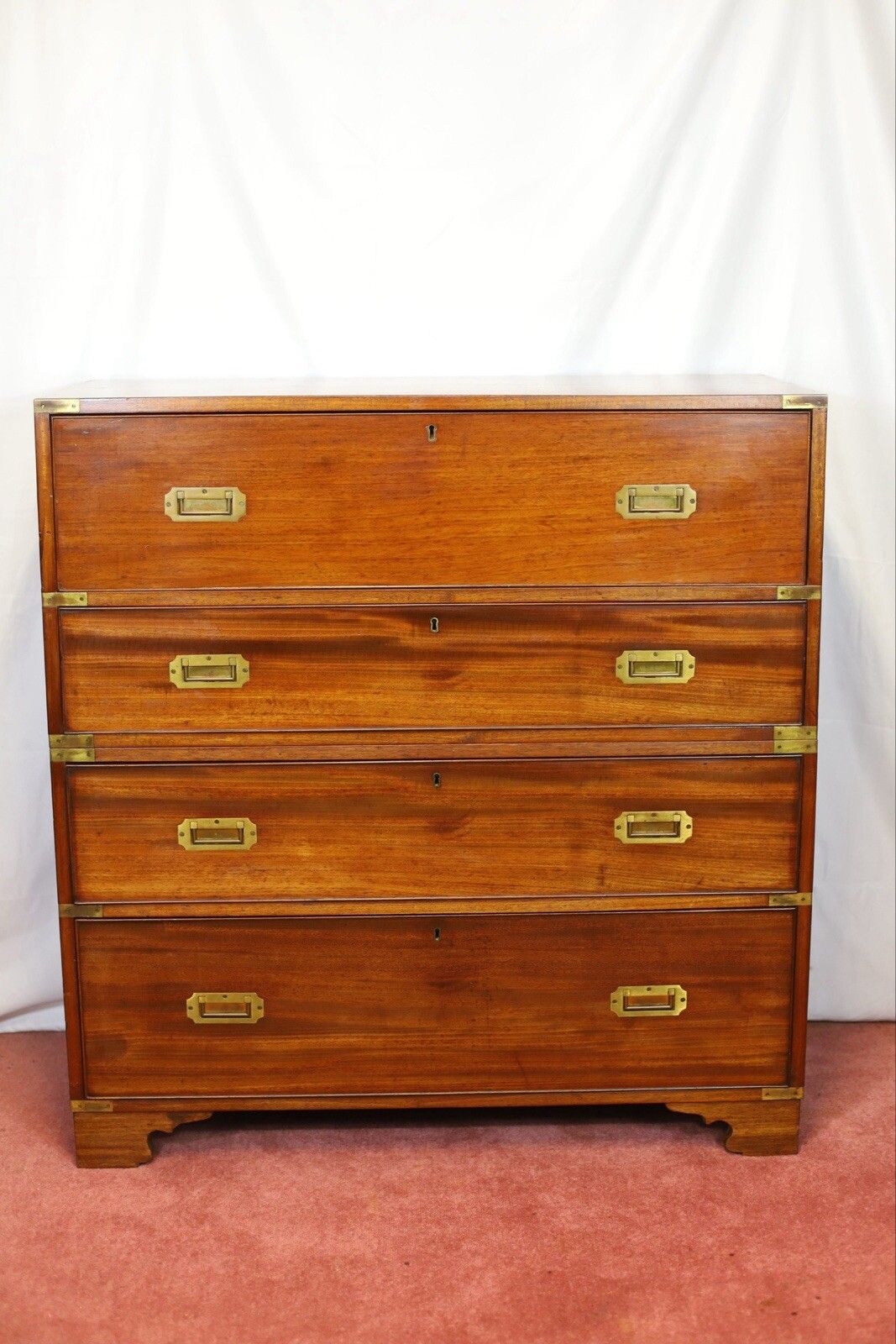 Stunning Victorian Oak Camphor Military Secretary Campaign Chest photo furniture