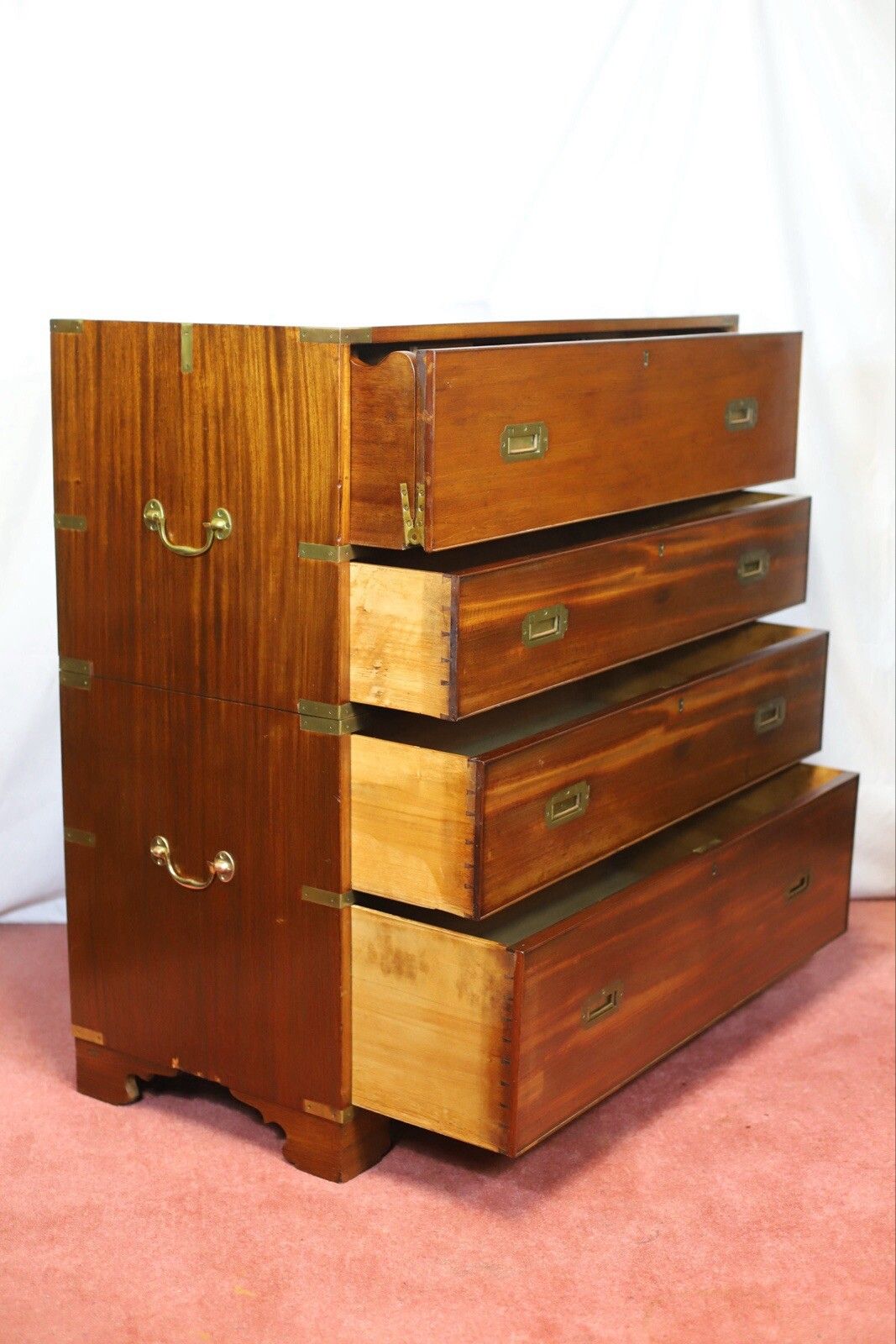 5495.0 Stunning Victorian Oak Camphor Military Secretary Campaign Chest photo