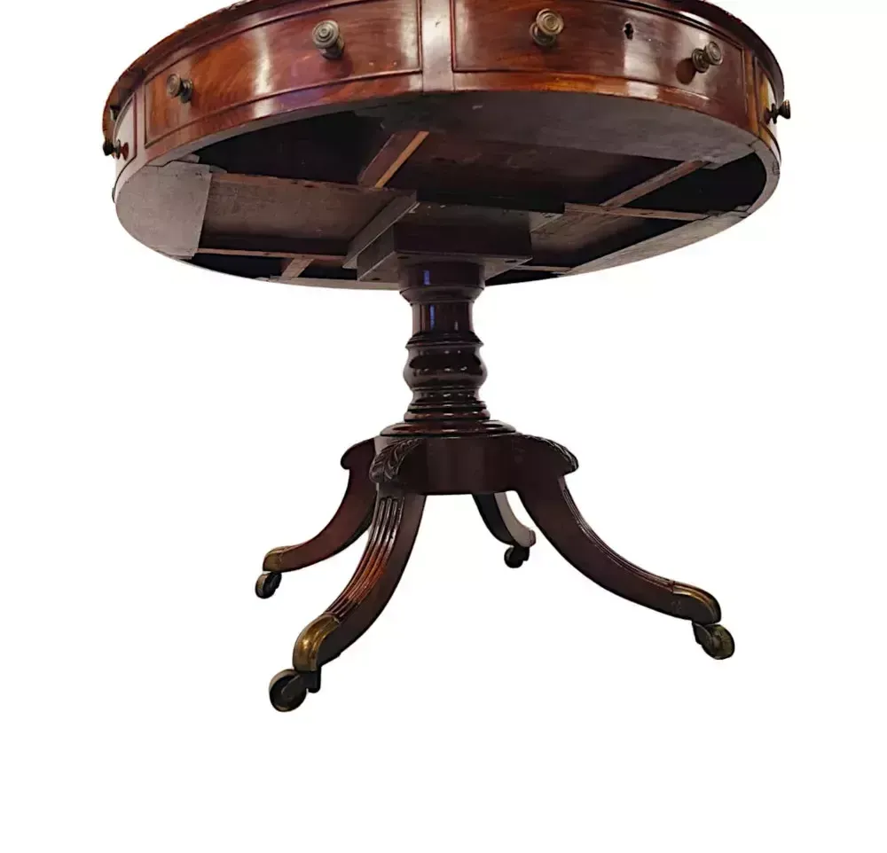 photo vinterior A Very Rare Early 19th Century Revolving Drum Library Centre Table