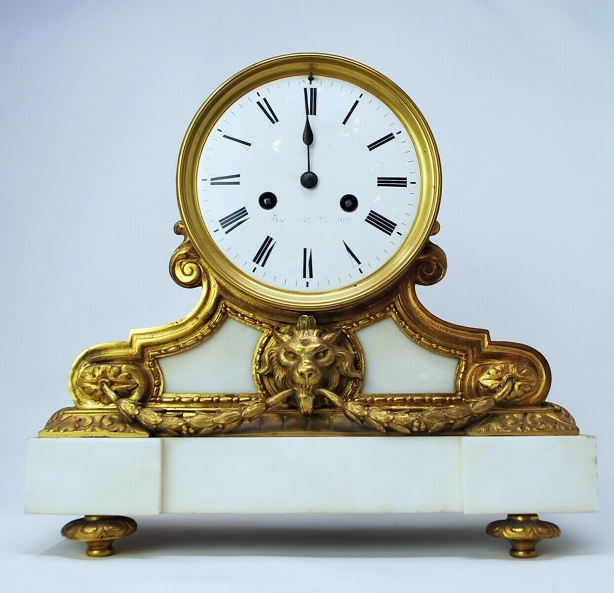 Louis XVI Clock In White Marble And Gilt Bronze photo furniture