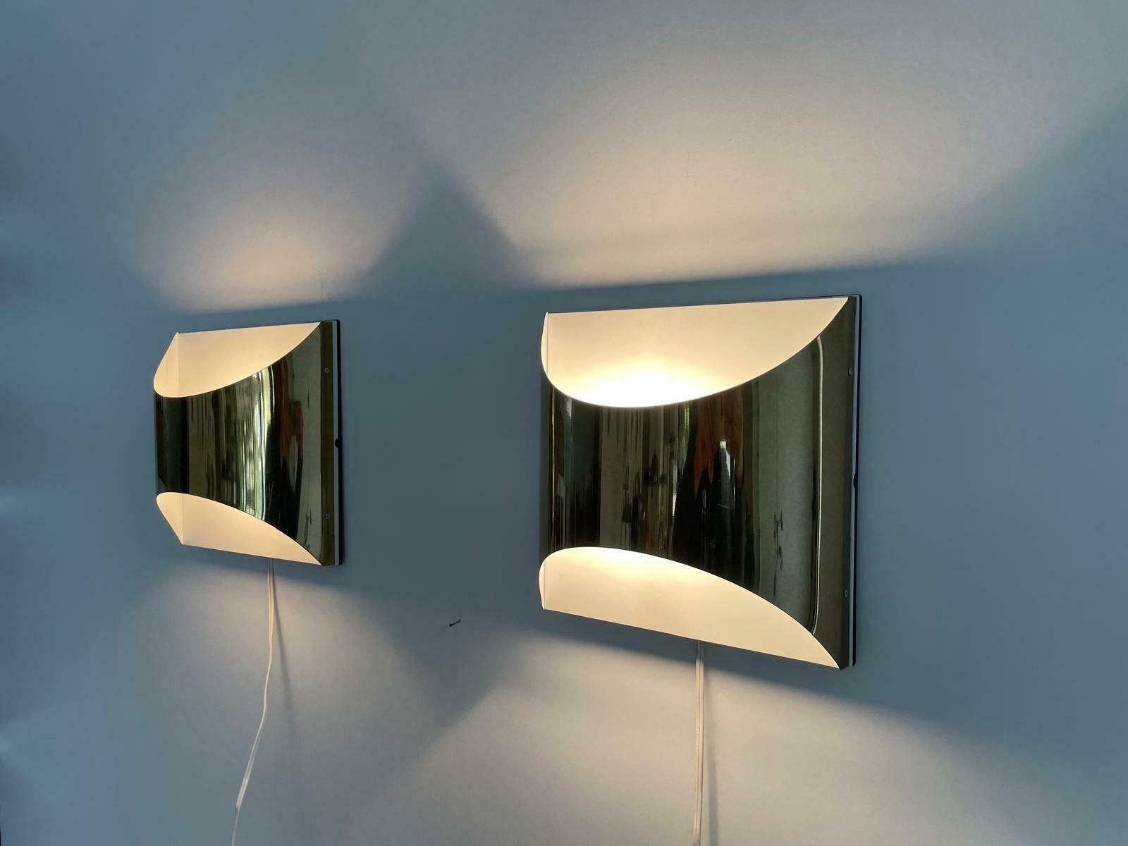 Model Quadrotto Brass Pair Of Sconces By Enrico Tronconi, 1980s, Italy photo furniture