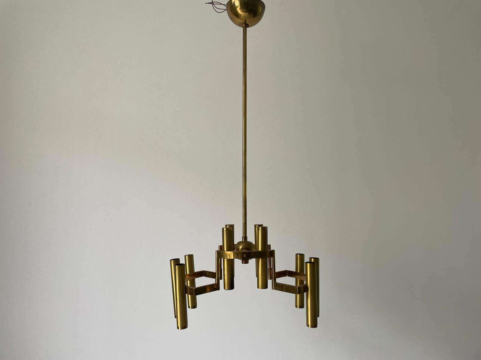 10 Armed Brass Chandelier By Gaetano Sciolari, 1960s, Italy photo furniture