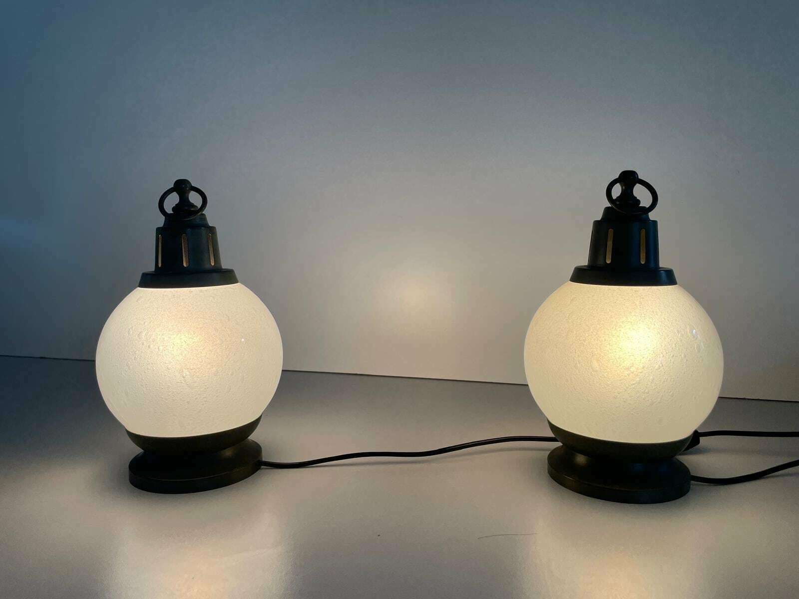 Air Bubble Glass Pair Of Table Lamps By Azucena, 1960s, Italy photo furniture