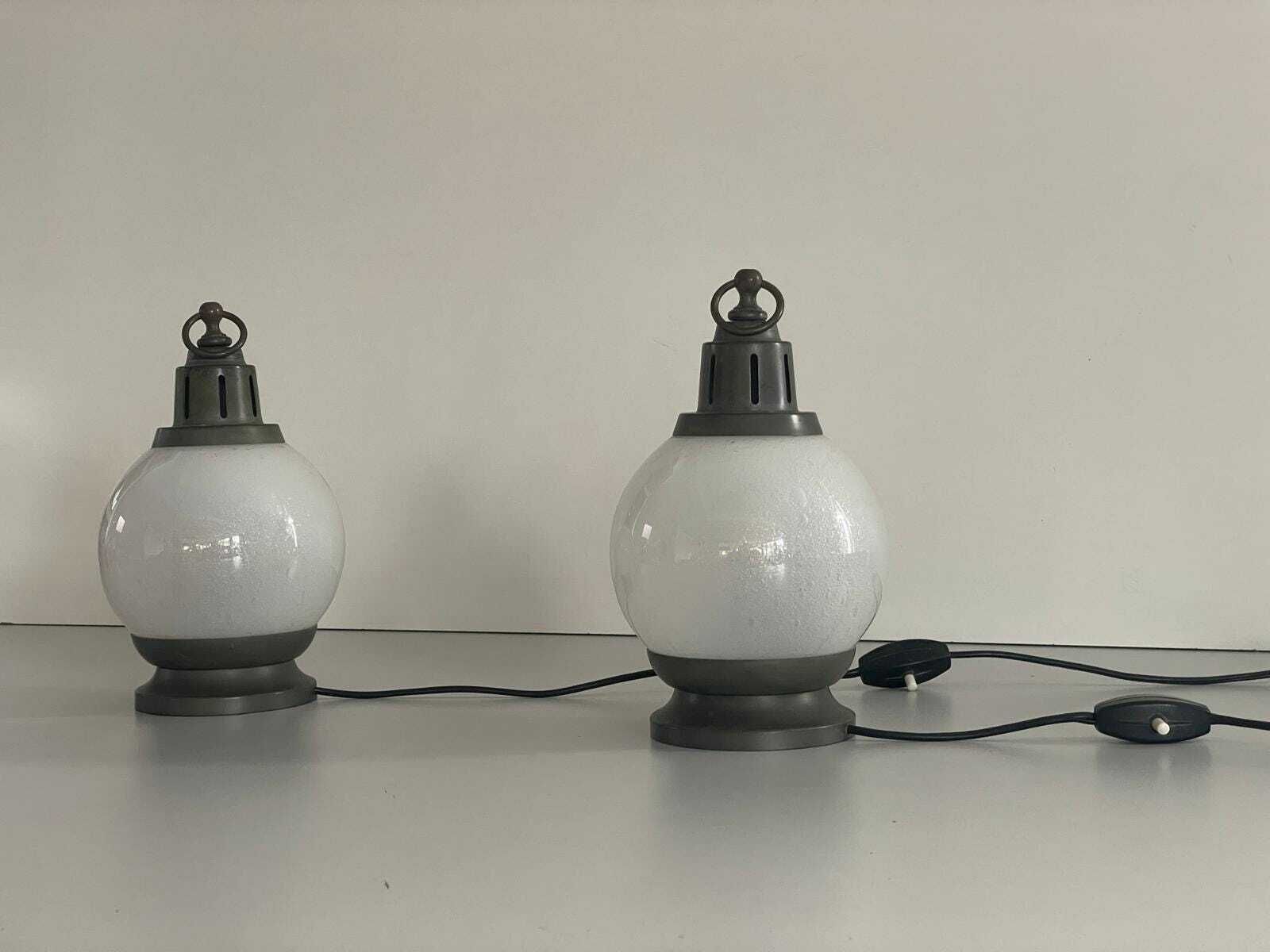 Air Bubble Glass Pair Of Table Lamps By Azucena, 1960s, Italy photo for sale
