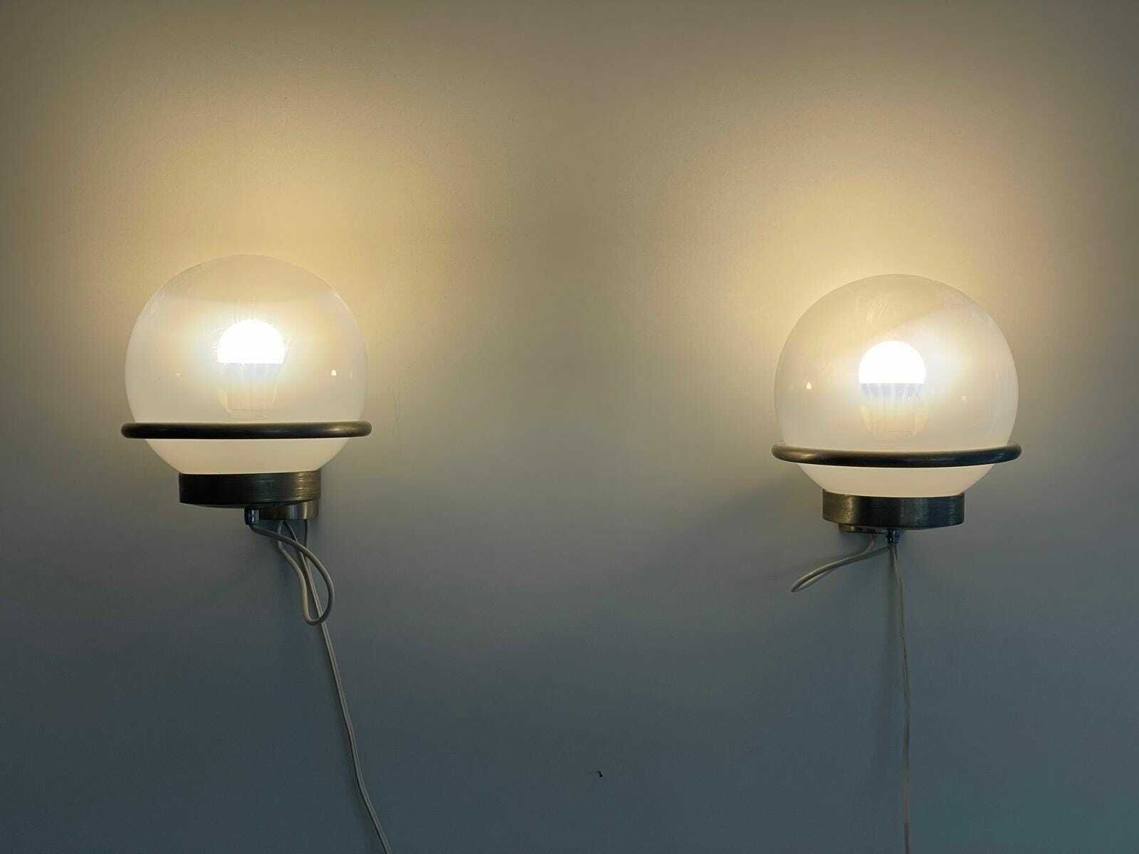 photo for sale Glass Ball Pair Of Sconces By Candle, 1960s, Italy
