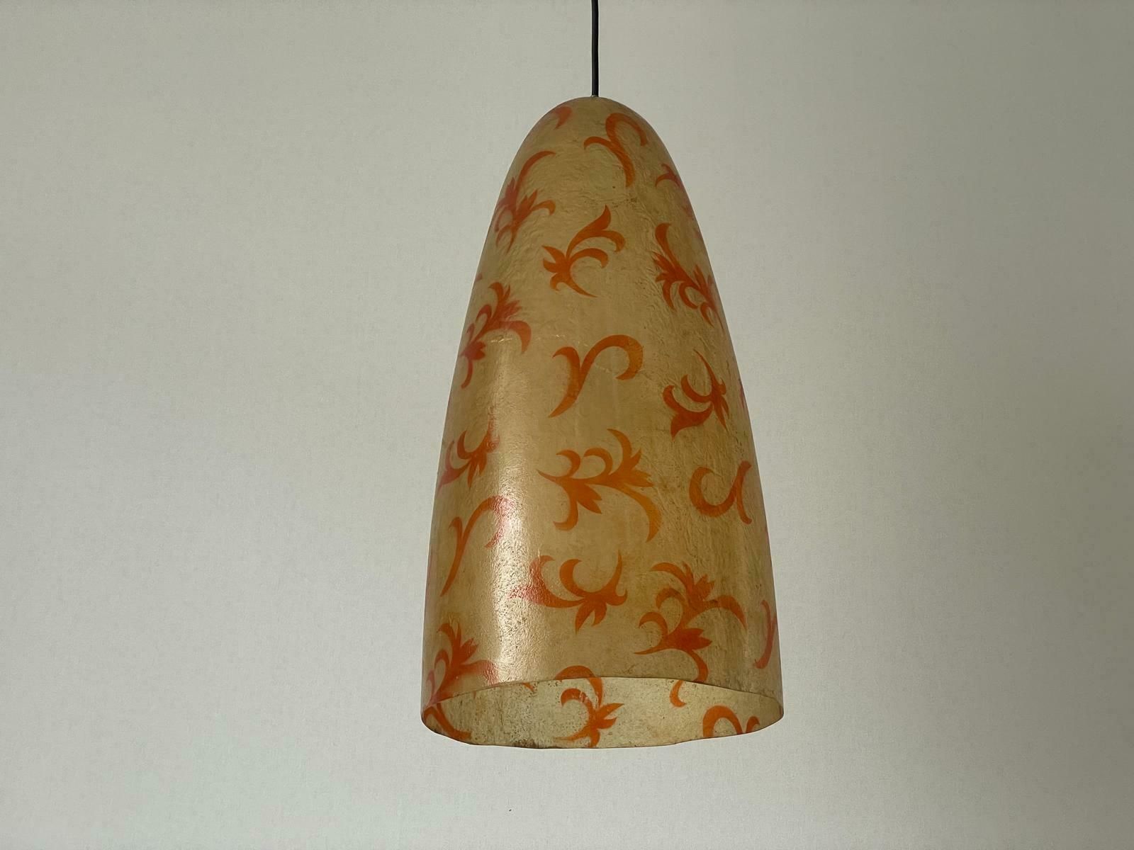 Unusual Italian Design Polyester Pendant Lamp With Floral Art Signs, 50s/60s, Italy photo 1510.0