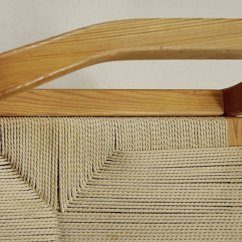 Set Of 8 Pine And Rope Chairs   Denmark 1980' photo vinterior