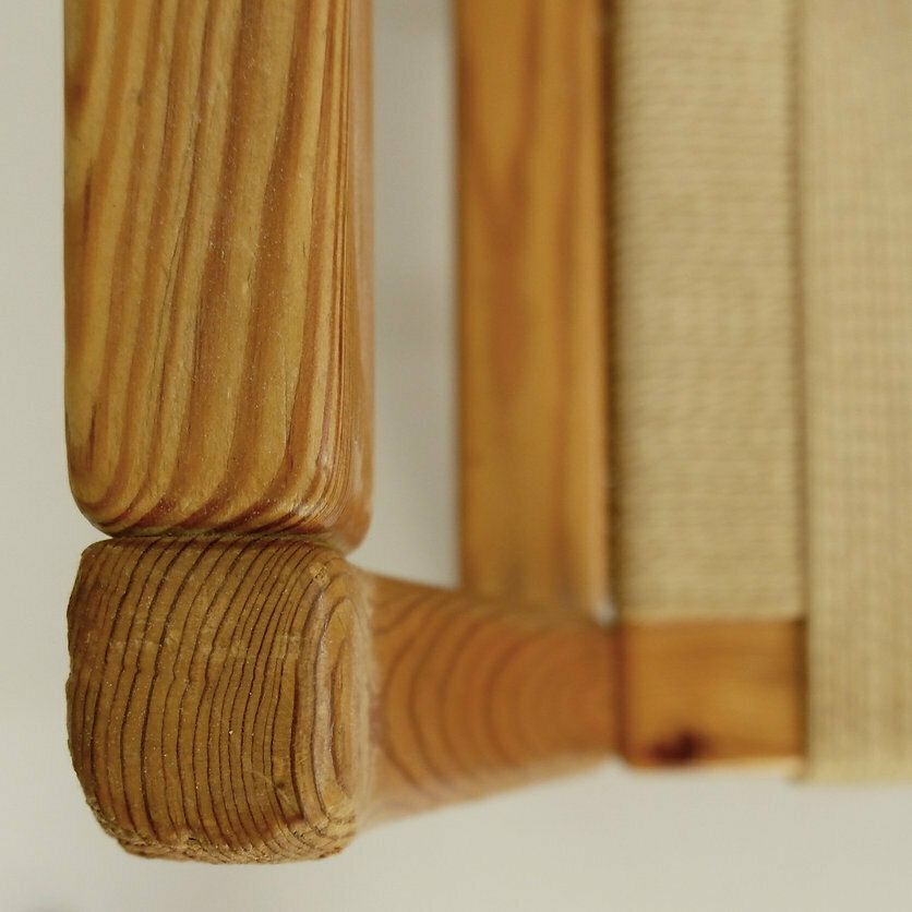 Set Of 8 Pine And Rope Chairs   Denmark 1980' photo buy