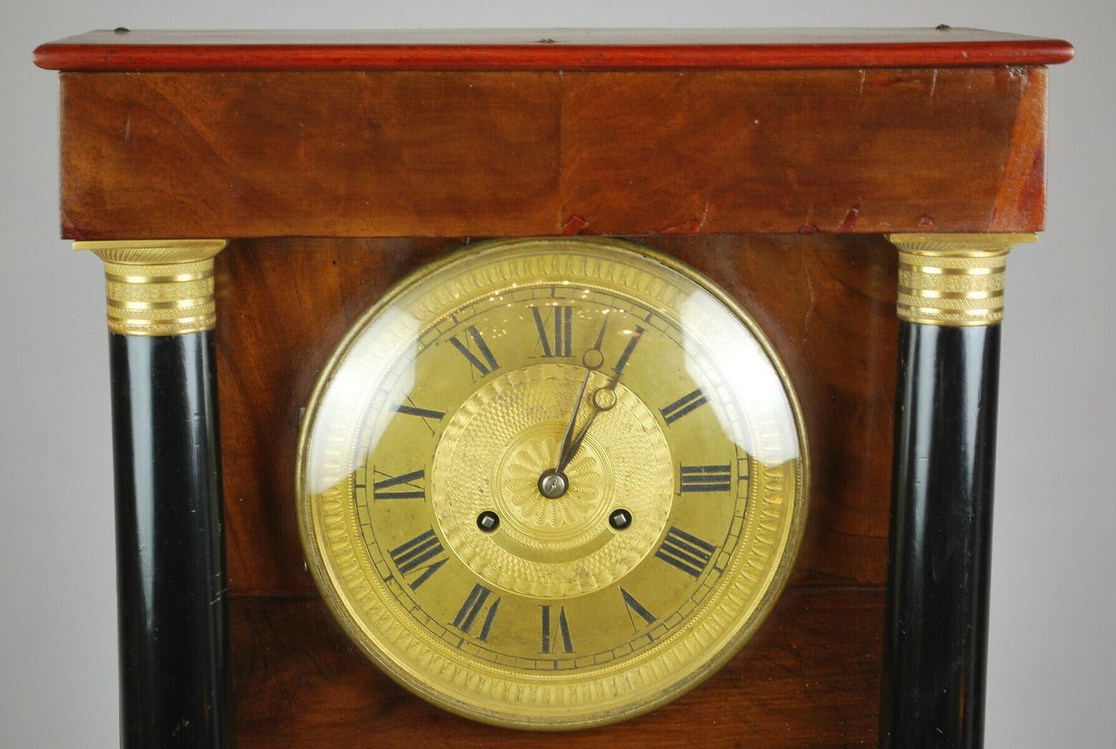 Empire Clock In Mahogany, Black Poly Wood photo Home Decor