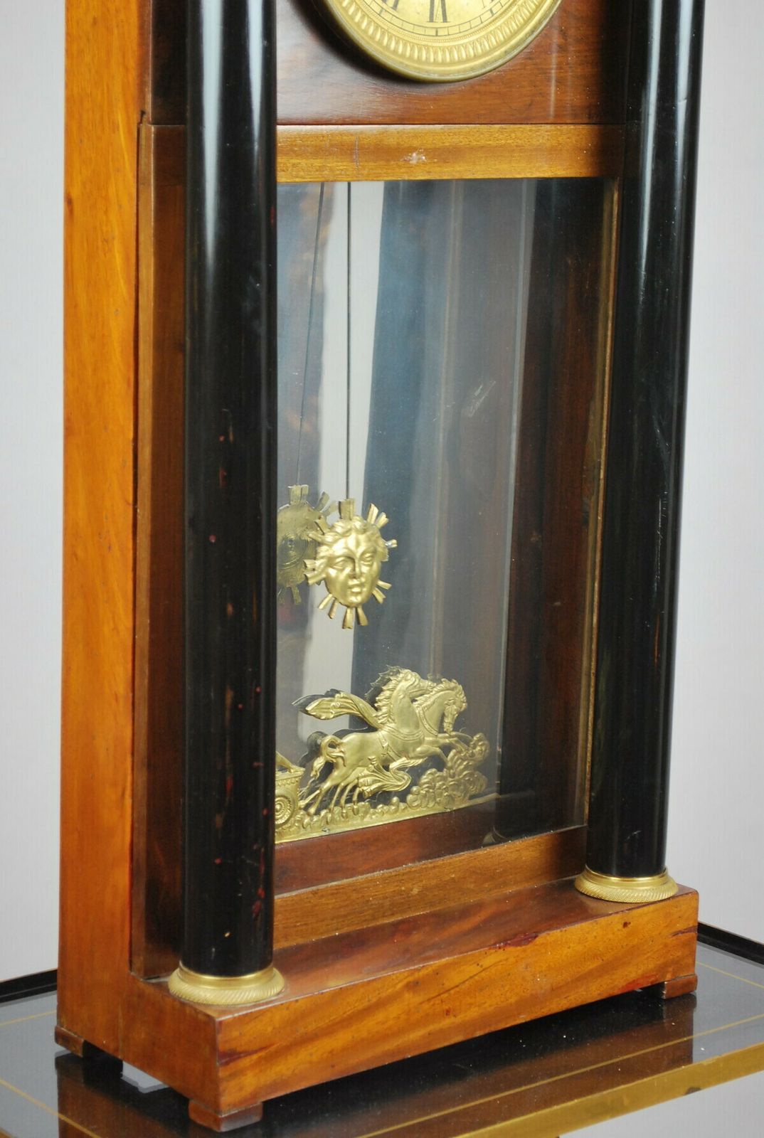 Empire Clock In Mahogany, Black Poly Wood photo buy