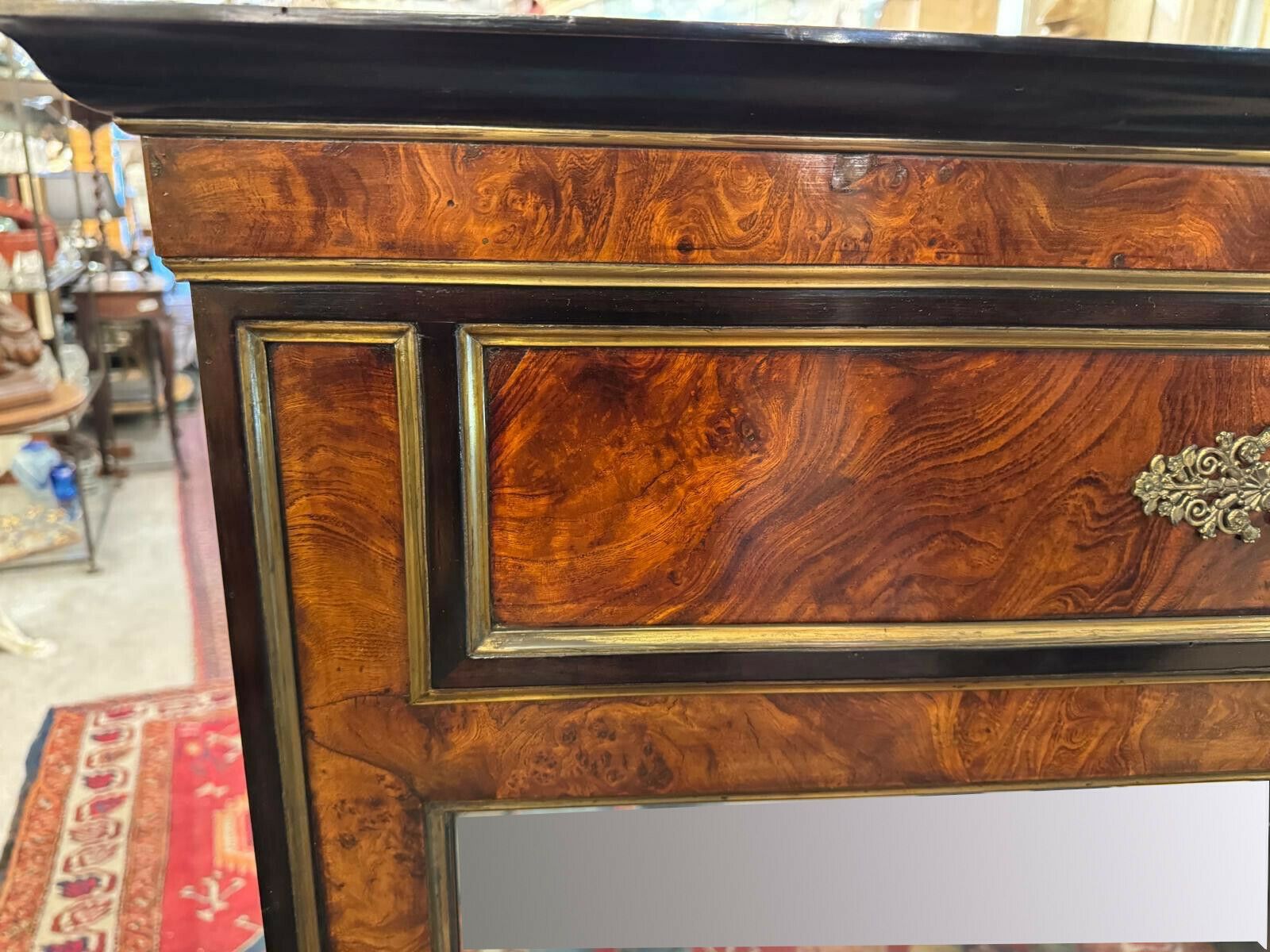 photo buy Pair Of Flamed Mahogany And Gilded Bronze Mirrors