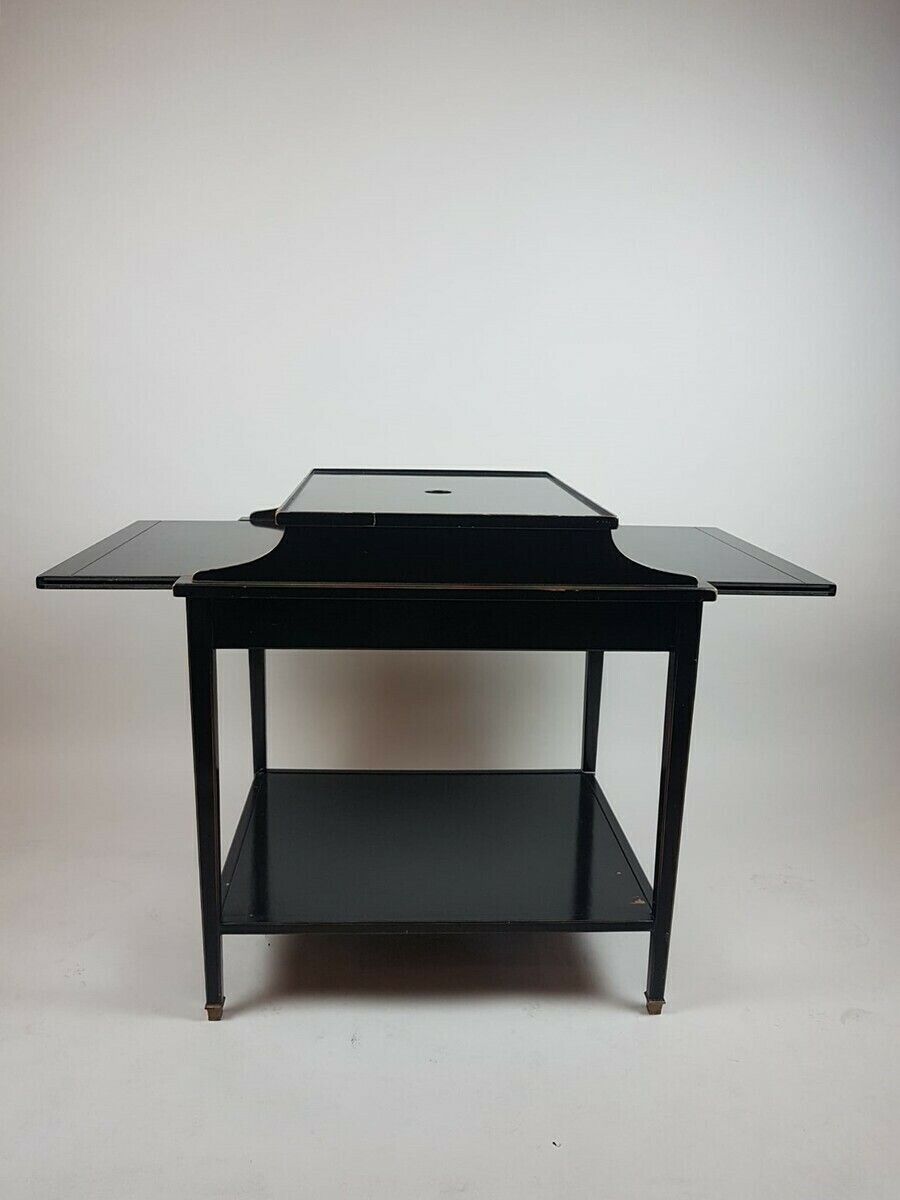 photo furniture Middle Game Table In Blackened Wood, Napoléon III