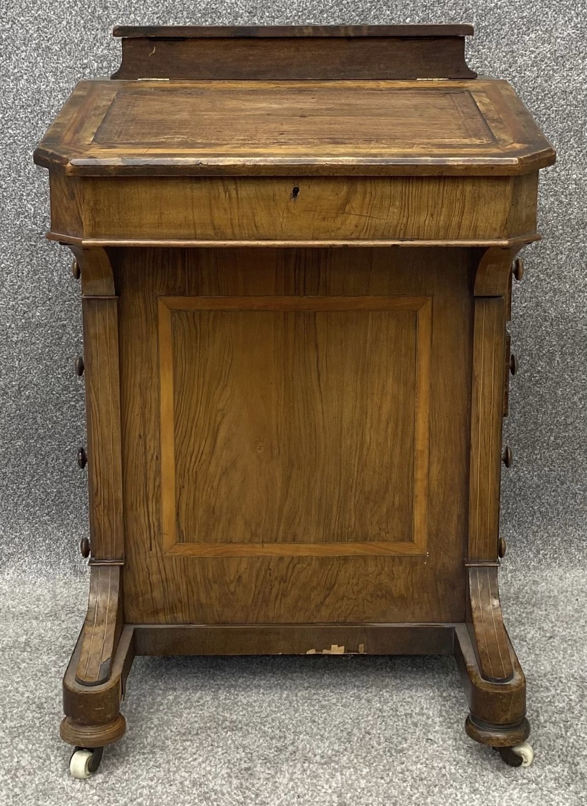 Victorian Walnut Davenport With Satinwood Inlay photo for sale