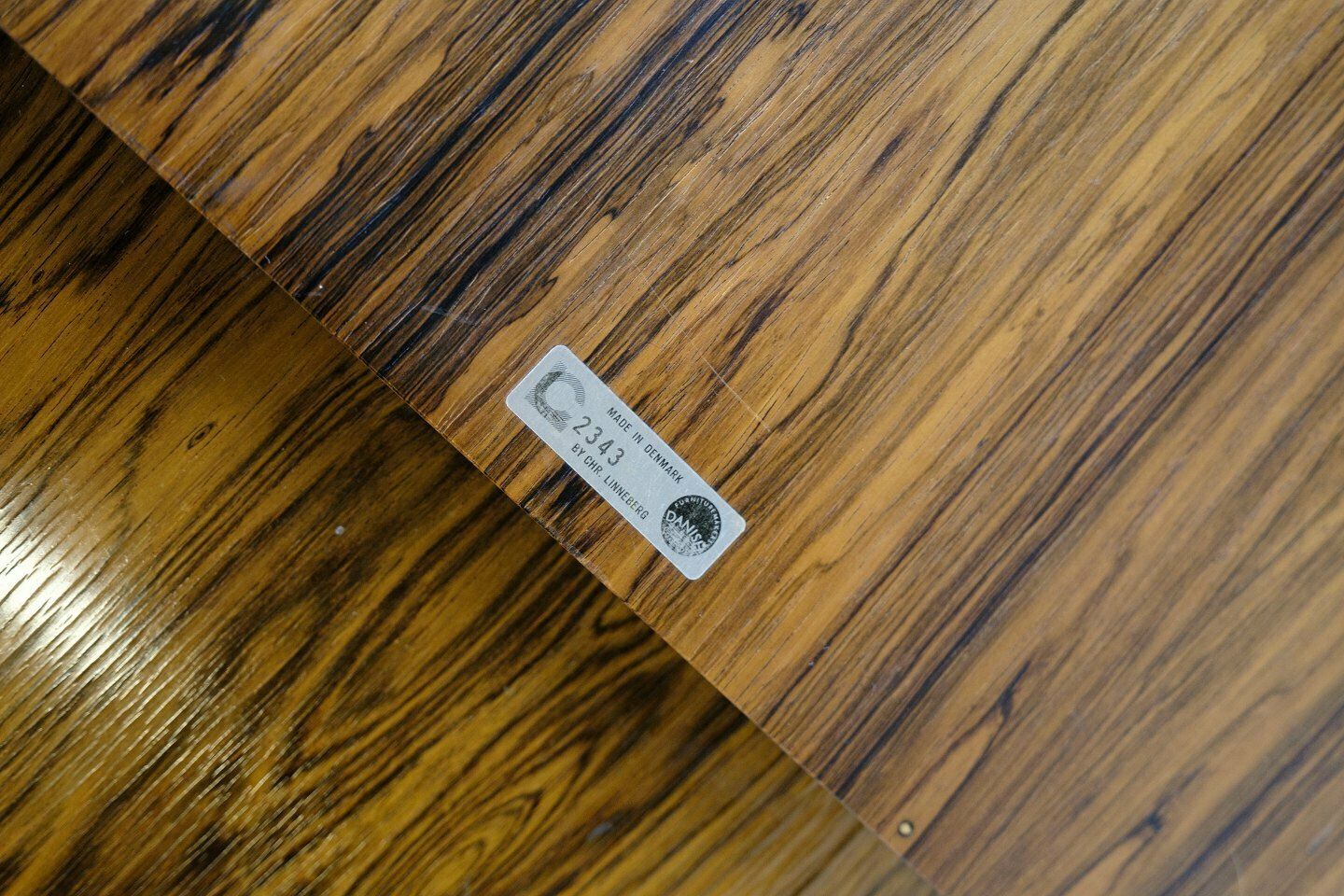 photo for sale Dining Table With Extension In Rosewood By Johannes Andersen  For Chr. Linnebergs Møbelfabrik From 1960s