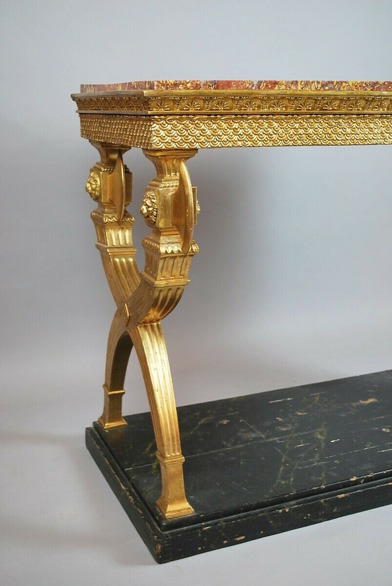 Console In Golden Wood, Marble, 19th.C Sweden. ( Circa 1800 ) photo Furniture