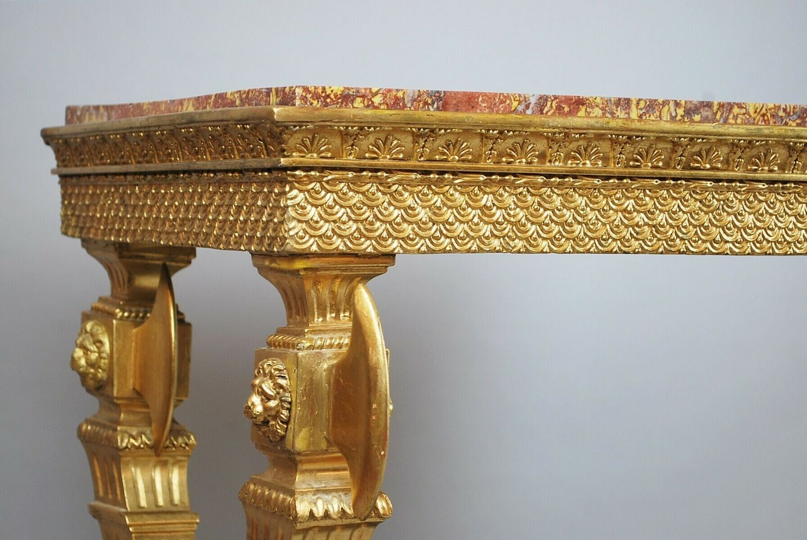 Console In Golden Wood, Marble, 19th.C Sweden. ( Circa 1800 ) photo 10500.0