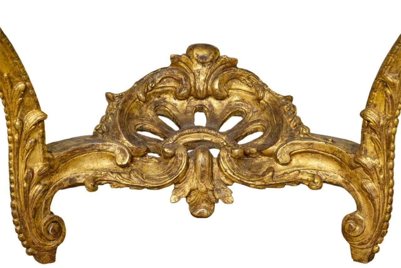 а Big Carved And Gilded Wood Console Table, Regency Period, 18th Century photo for sale