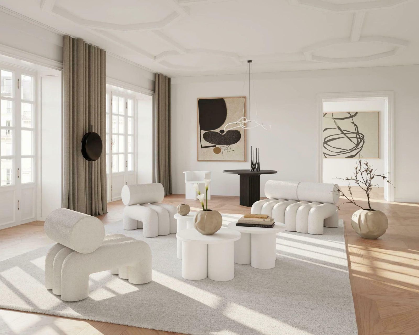 Big Foot Table Tall, Side Table, End Of Sofa, Fiber Concrete, Contemporary Work. photo Furniture