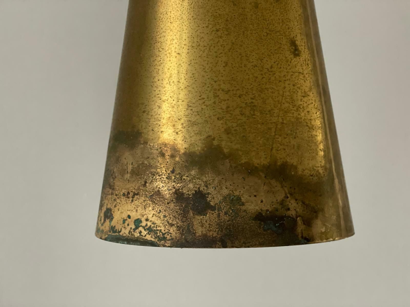 Brass Diabolo Shade Xl Church Pendant Lamp With Chain Hanger, 40s/50s, 3 Available photo vinterior