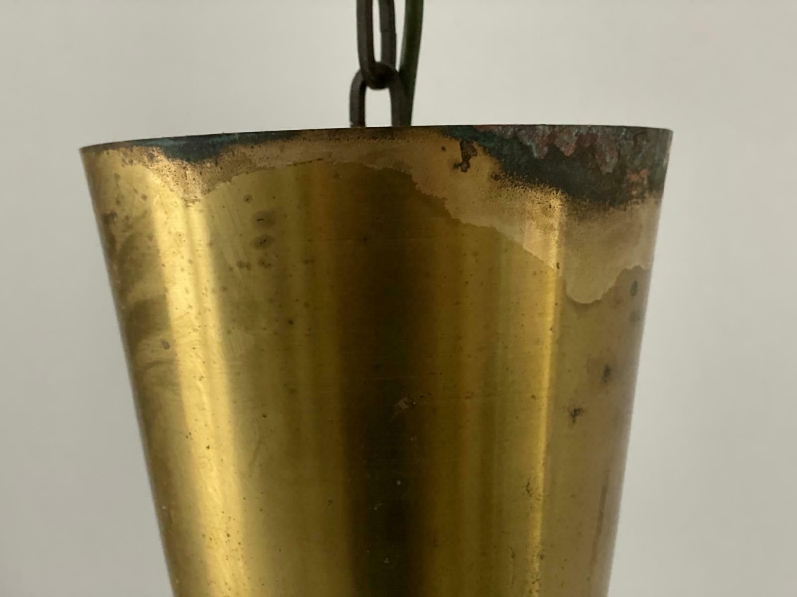 Brass Diabolo Shade Xl Church Pendant Lamp With Chain Hanger, 40s/50s, 3 Available photo buy
