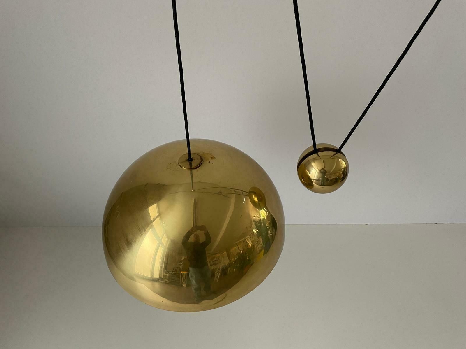 Wonderful Brass Counterweight Xl Pendant Lamp By Florian Schulz, 1970s, Germany photo Lighting