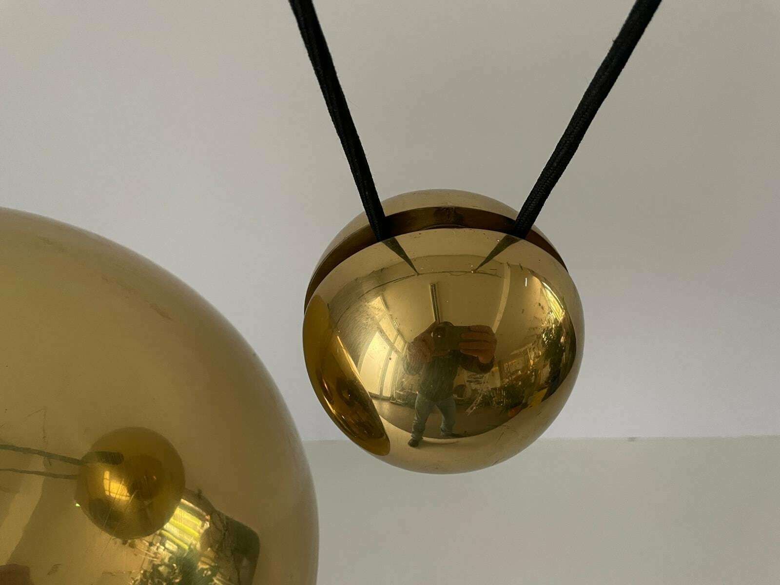 photo for sale Wonderful Brass Counterweight Xl Pendant Lamp By Florian Schulz, 1970s, Germany