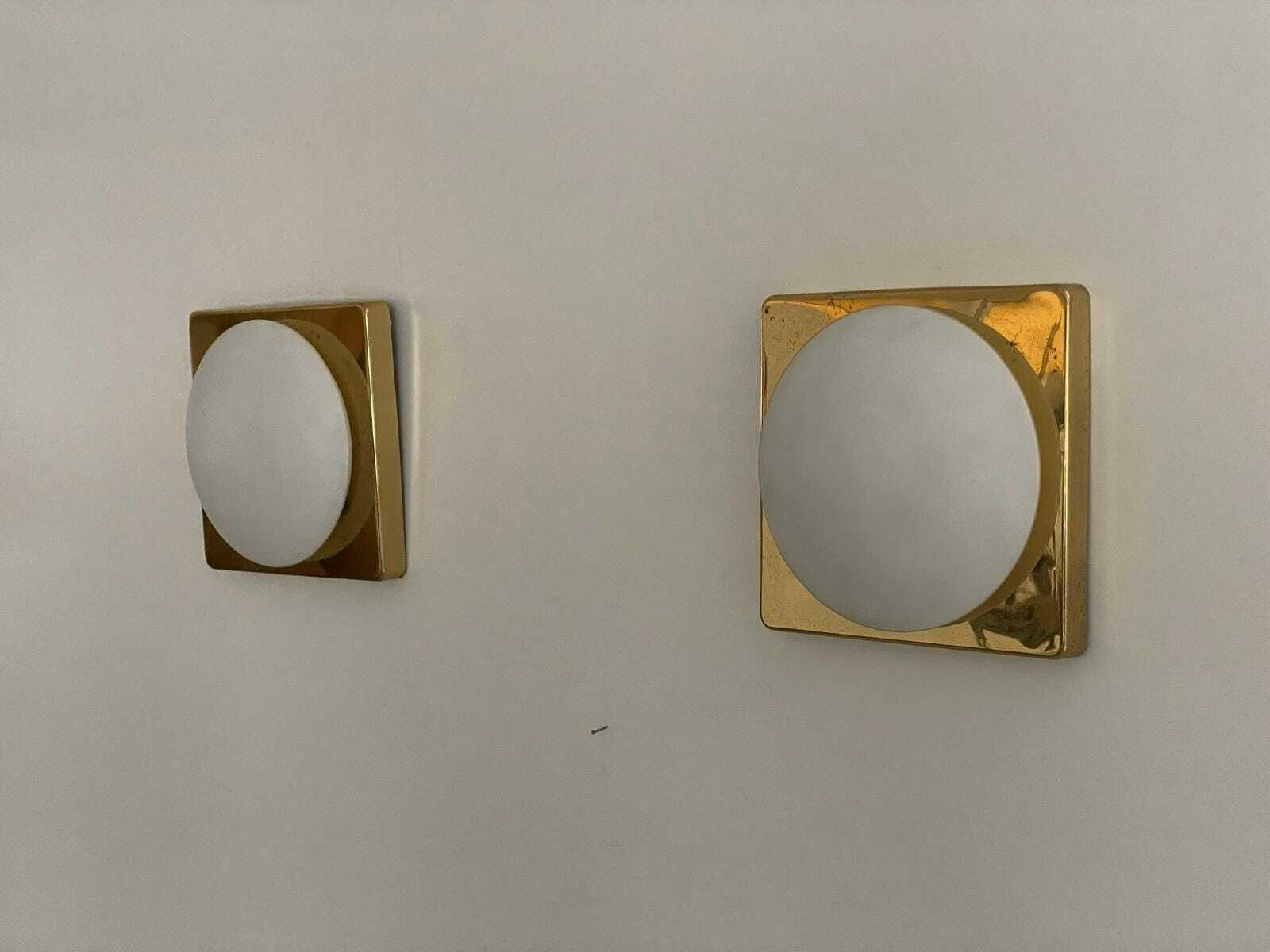 Mid Century Modern Square Design Pair Of Sconces By Rolf Krüger For Heinz Neuhaus Leuchten, 1970s, Germany