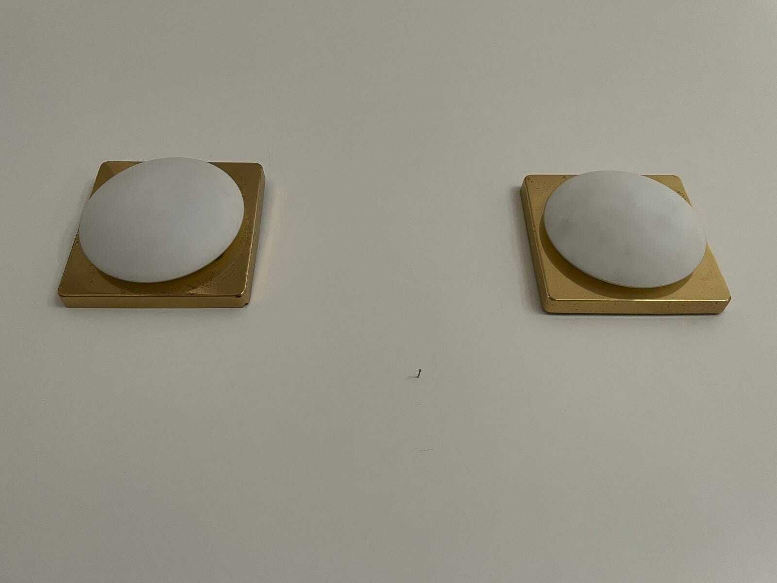 Mid Century Modern Square Design Pair Of Sconces By Rolf Krüger For Heinz Neuhaus Leuchten, 1970s, Germany photo vinterior