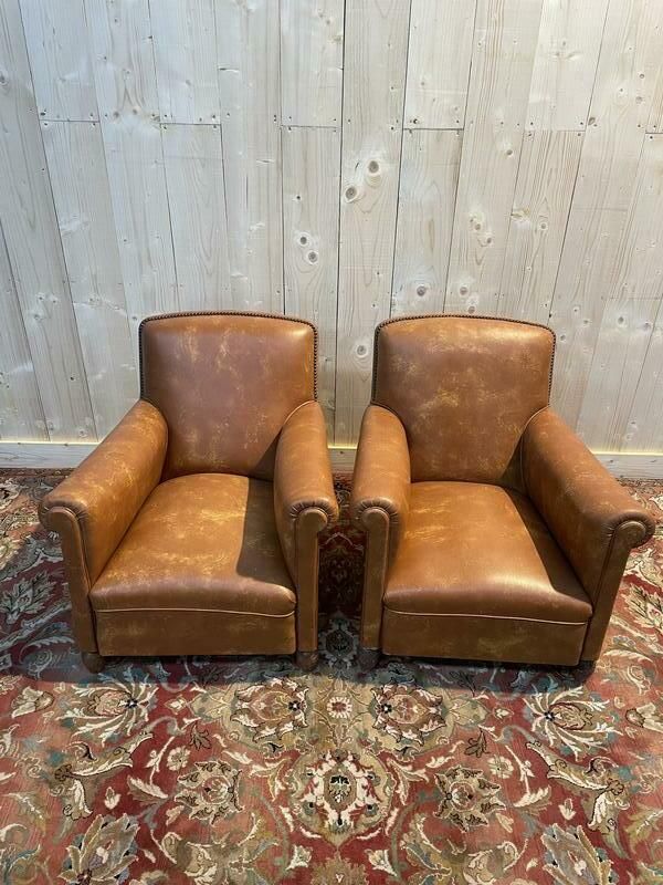 Paire De Fauteuils Club En Imitation Cuir photo furniture