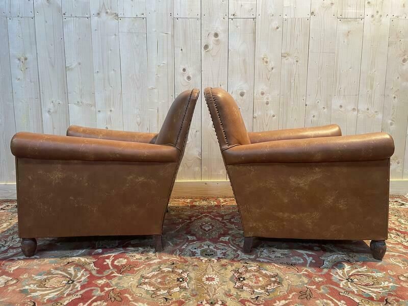 Paire De Fauteuils Club En Imitation Cuir photo Furniture
