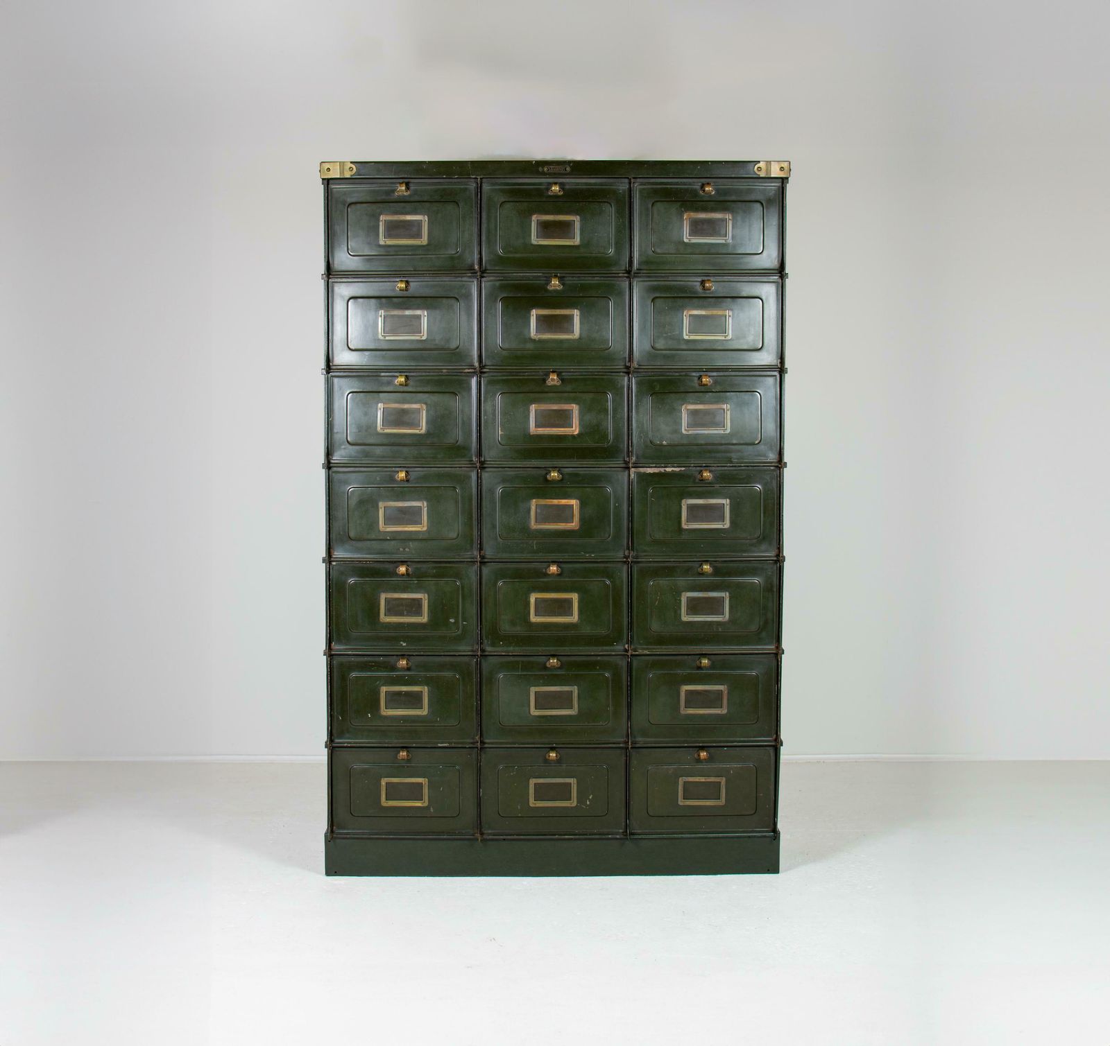 Large Industrial Notary Cabinet By H.E. Longini Of Brussels C.1920's photo furniture