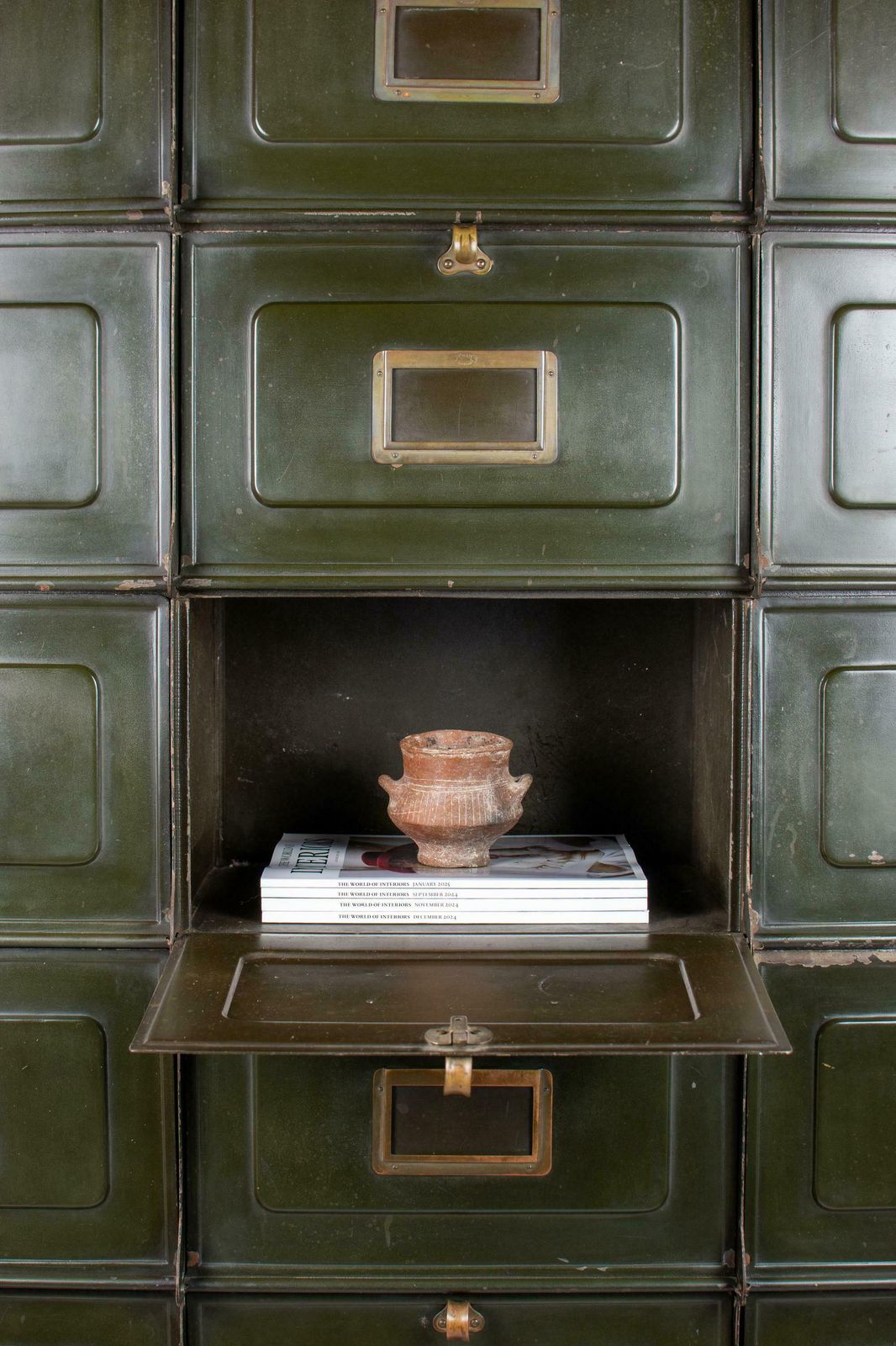 Large Industrial Notary Cabinet By H.E. Longini Of Brussels C.1920's photo vintage
