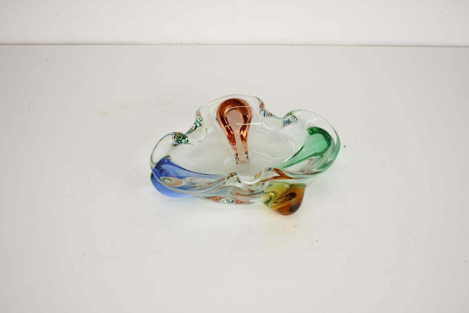 Bohemian Art Glass Ashtray By Josef Hospodka, 1960's photo for sale