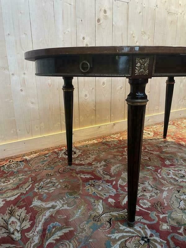 Table à Manger Ovale De Style Louis XVI Acajou Et Laiton photo Furniture