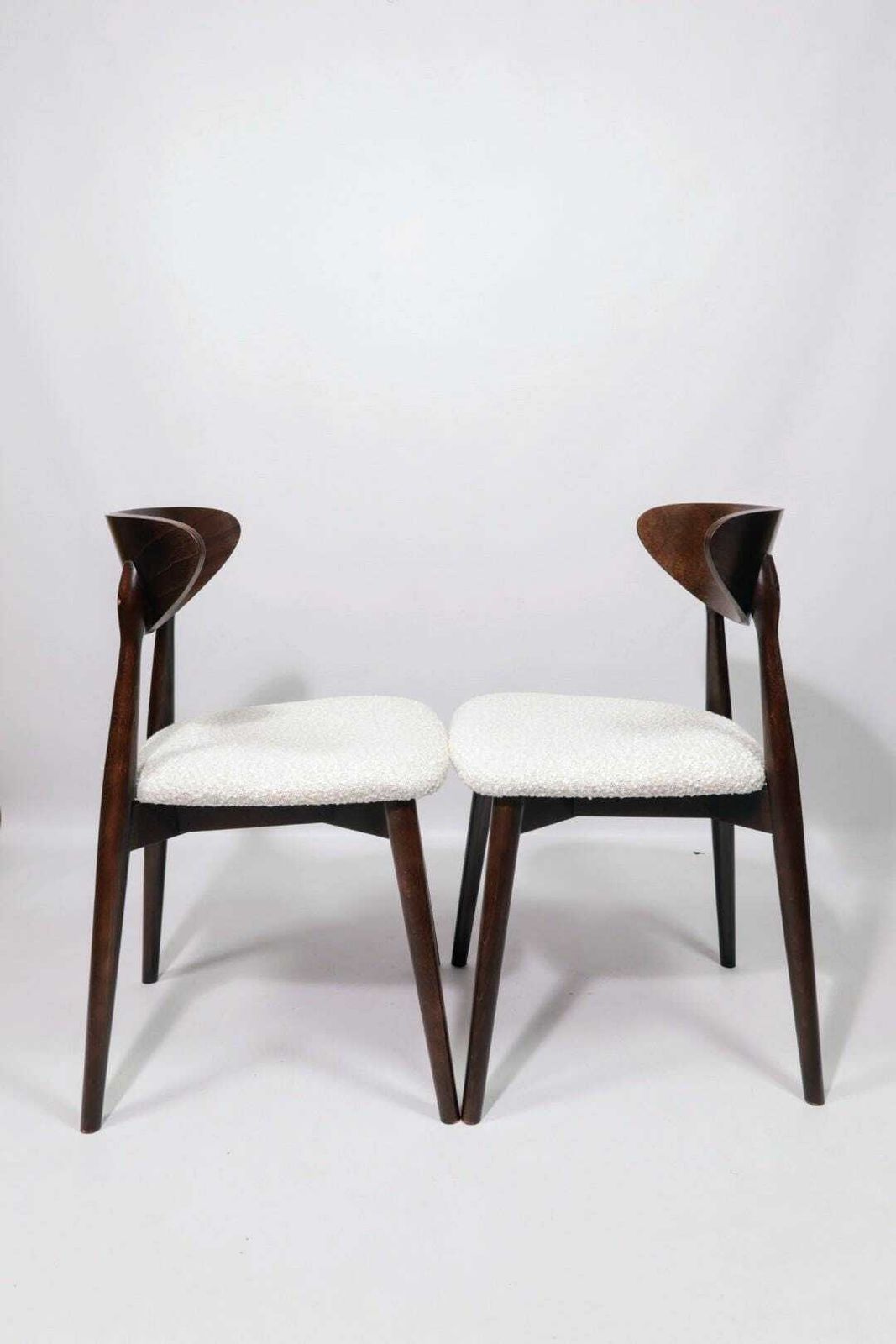 Modern Dining Chairs Set Of 8 , With White Boucle Fabric Office Chairs, Beech Wooden Chairs photo for sale