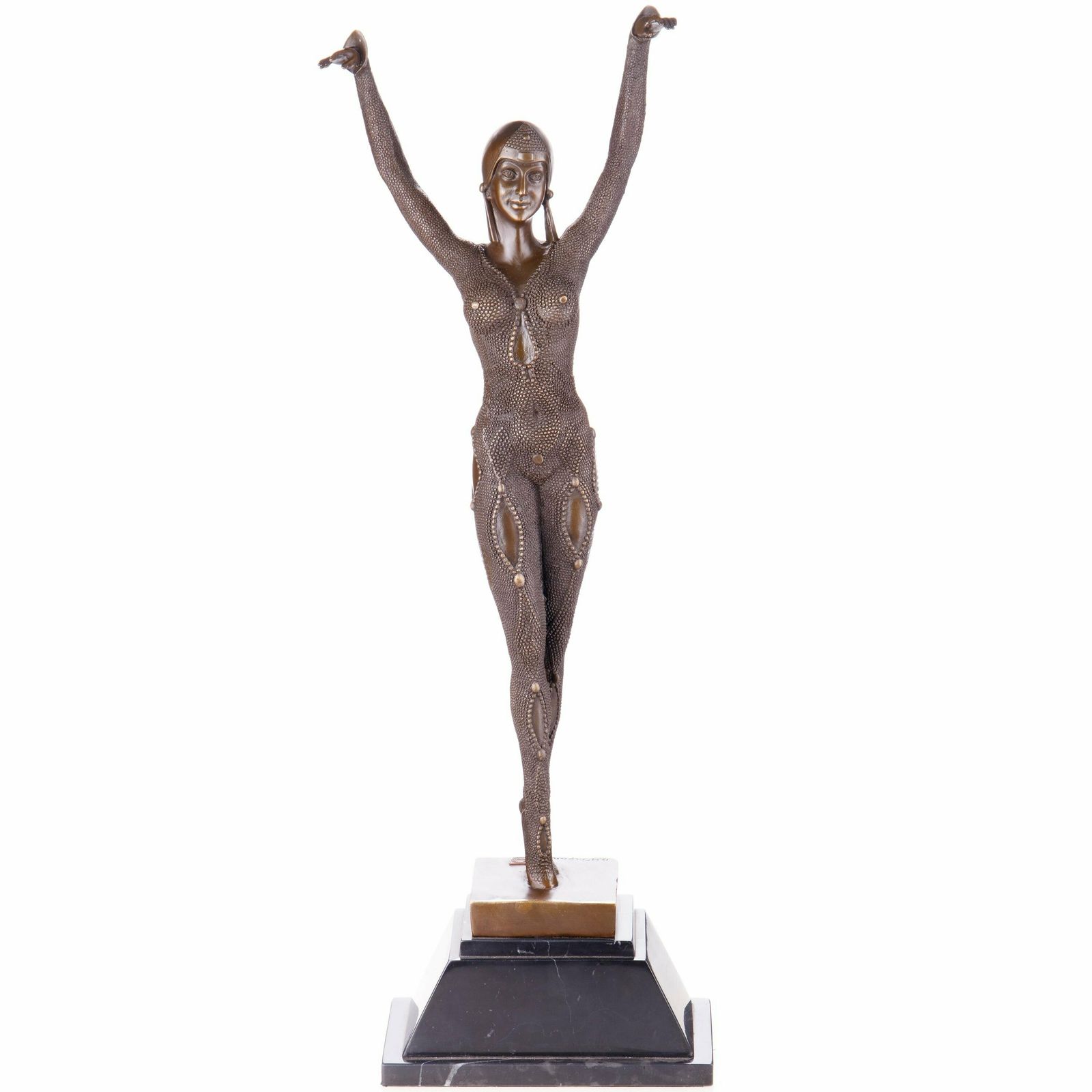 Art Deco Dancer, Cabaret Dancer, Bronze Sculpture On Marble Base, Dancing Woman, Signed, Gift Idea