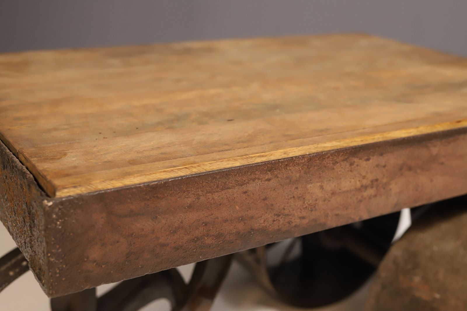 Mid Century Industrial Table On Wheels, 1950´S, Czechoslovakia photo vintage