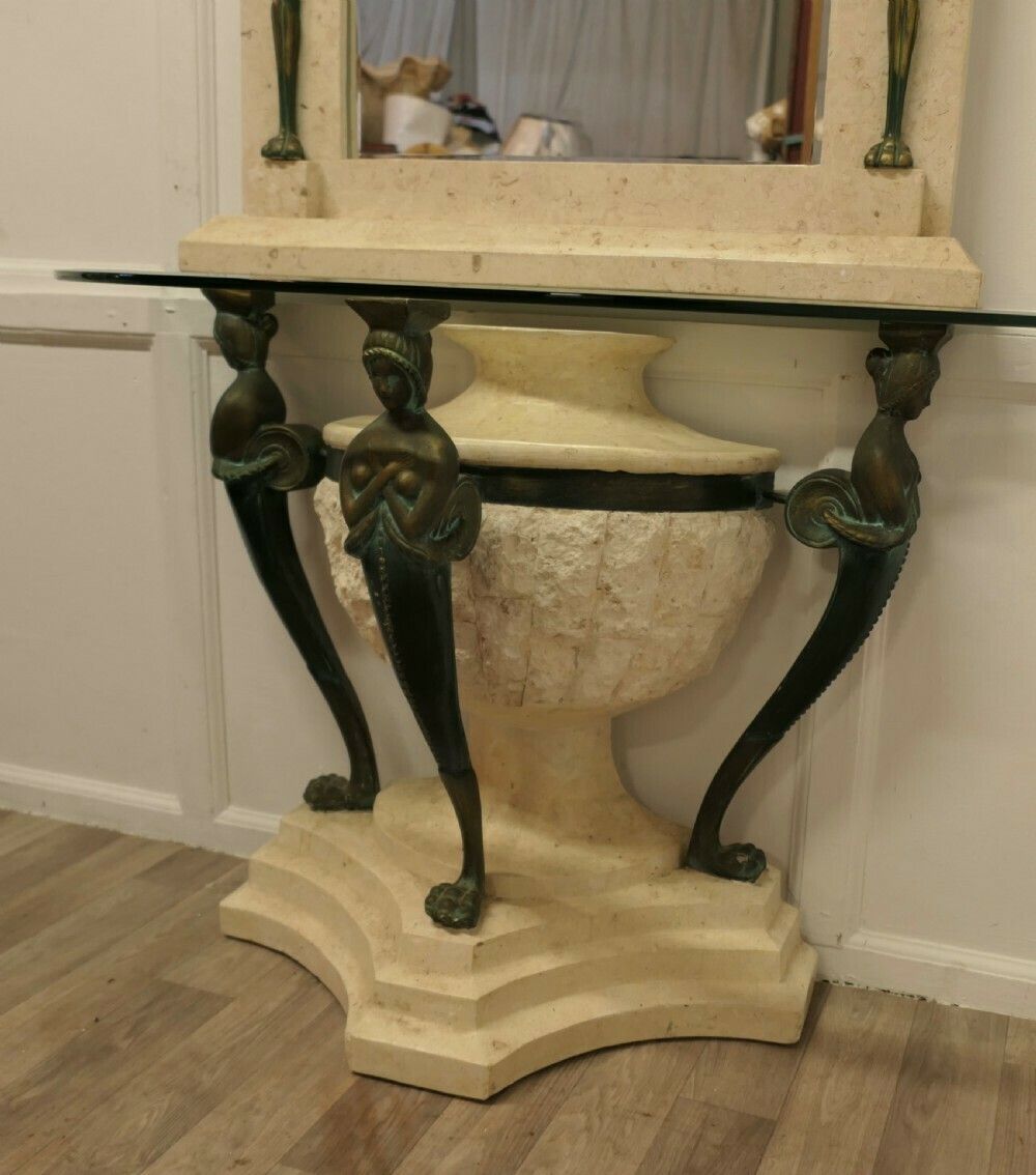 Italian Classical Style Console Table And Mirror Set photo 1800.0