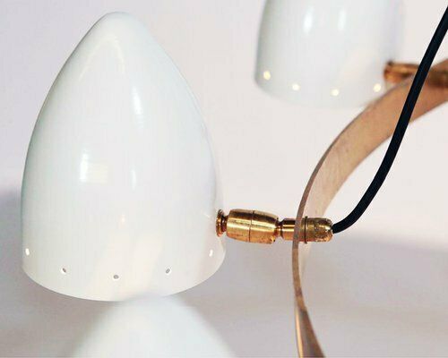 Mid Century Italian Brass Chandelier, 1960s photo vintage