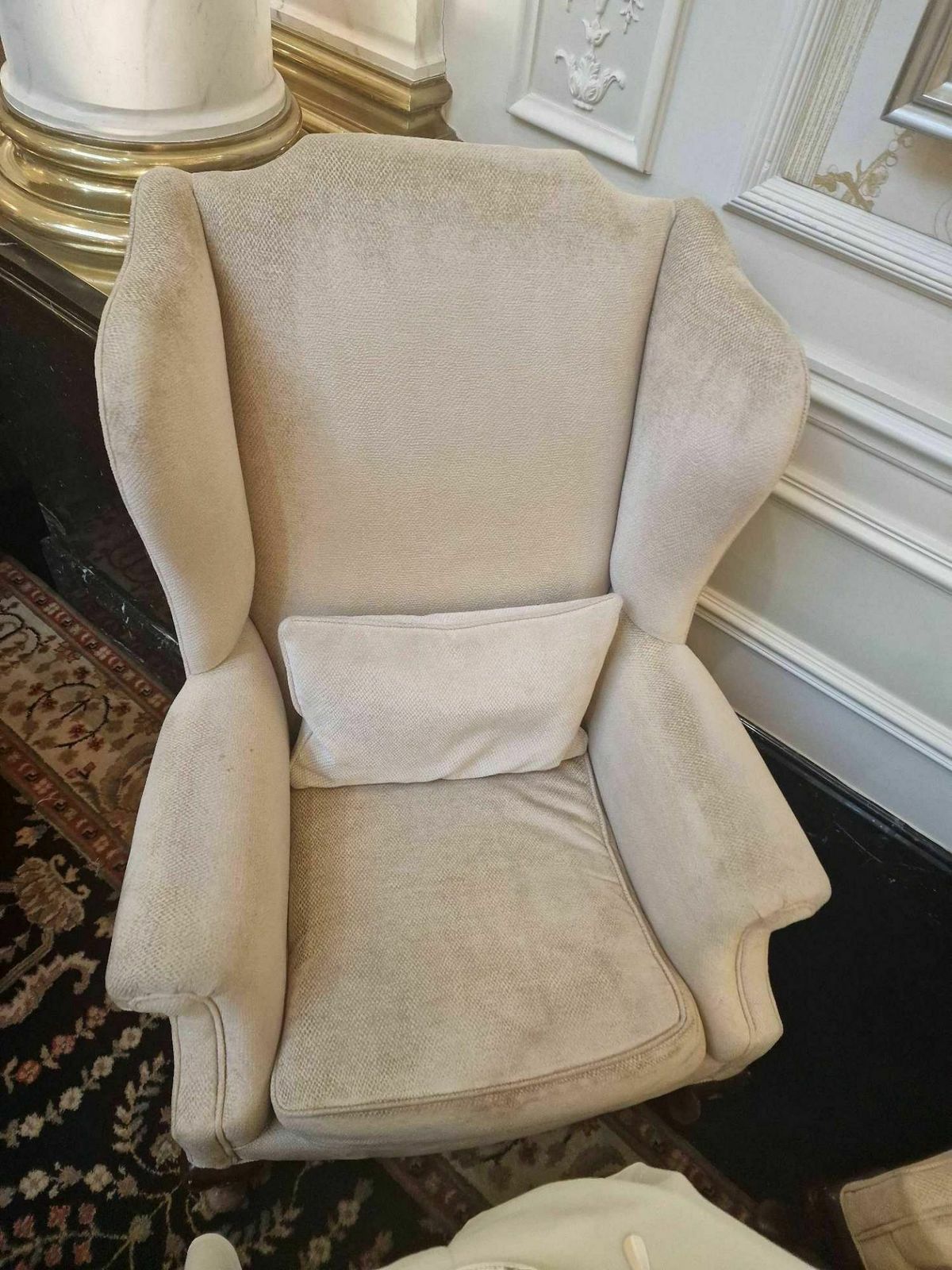 Classic Wingback Armchairs From The Savoy Hotel's Thames Foyer (Pair) photo for sale