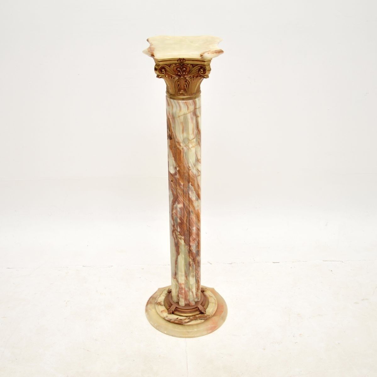 Antique Onyx And Gilt Metal Corinthian Column photo furniture